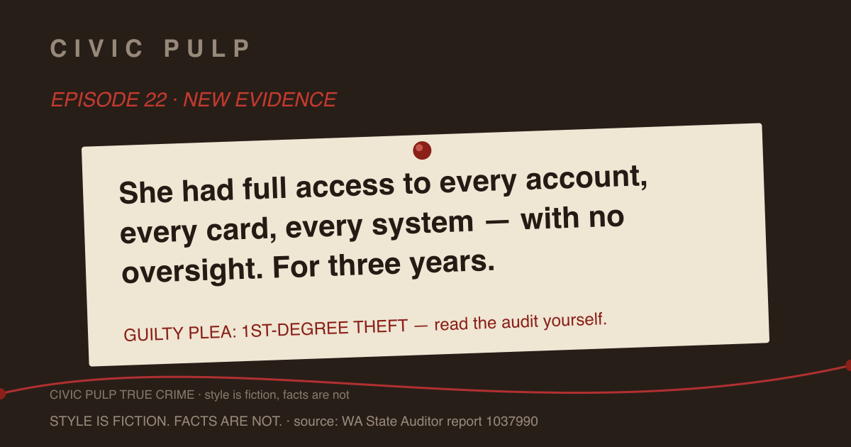 She Had the Keys to Everything — case file card