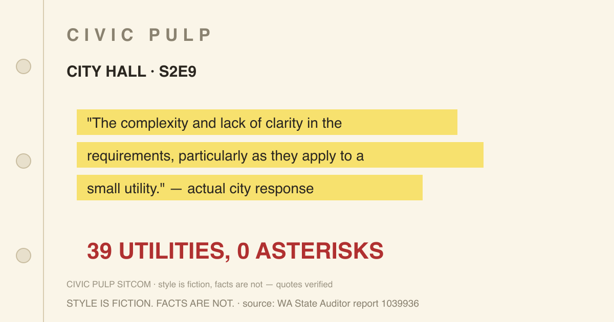 The Law Came for the Little Utility Too — case file card